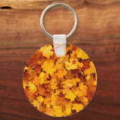 Herfst Gele Esdoornbladeren Sleutelhanger (Voorkant)