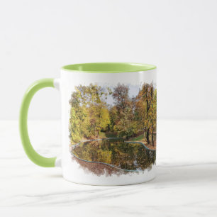 Herfst Gele Park Bomen Reflectie Mok