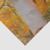 Herfst Gele Schets Kunst Bos Bladeren Berk Boom Tissuepapier (Detail)