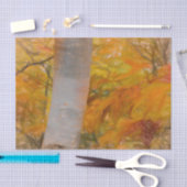 Herfst Gele Schets Kunst Bos Bladeren Berk Boom Tissuepapier (Craft)