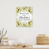 Herfst Gele Zonnebloem Baby shower Welkomstteken Poster (Keuken)