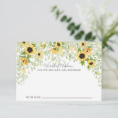 Herfst Gele Zonnebloem Bruid Woorden van Wijsheid Kaart (Staand voorkant)
