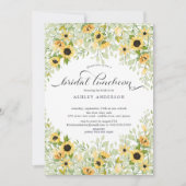 Herfst Gele Zonnebloem Bruiloftslunch Kaart (Voorkant)