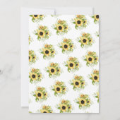 Herfst Gele Zonnebloem Bruiloftslunch Kaart (Achterkant)