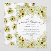 Herfst Gele Zonnewiefbruiloftslunch Kaart (Voorkant / Achterkant)