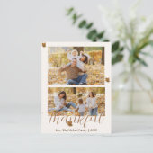 herfst gelukkig dankzegging | Familiefoto Collage Feestdagenkaart (Staand voorkant)