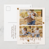 herfst gelukkig dankzegging | Familiefoto Collage Feestdagenkaart (Voorkant / Achterkant)