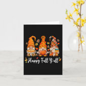 Herfst Gelukkig Herfst Mensen Kabouter Pompoen Tru Kaart (Gele Bloem)