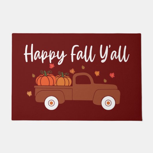 Herfst Gelukkig Herfst Y'all Deurmat (Voorkant)