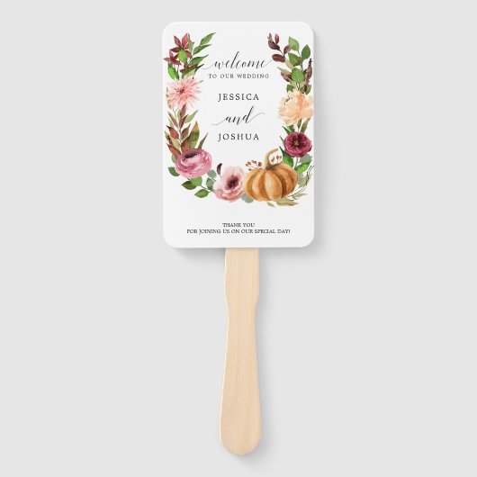 herfst gelukzaligheid herfst bruiloft programma fa handwaaier (Voorkant)