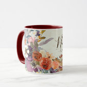 Herfst gemengde waterverf bloemstuk gepersonalisee mok (Voorkant links)