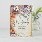Herfst gemengde waterverf florale bruiloft Uitnodi Kaart (Staand voorkant)