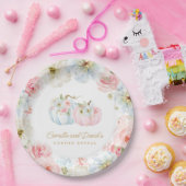 Herfst Gender onthullen Roze en Blauwe Pompoenen Papieren Bordje (Feest)