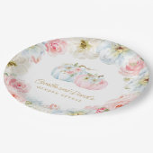 Herfst Gender onthullen Roze en Blauwe Pompoenen Papieren Bordje (Gekanteld)