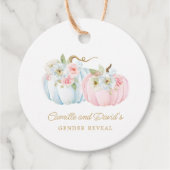 Herfst Gender onthulling pomkin Baby shower Bedankjes Labels (Voorkant)
