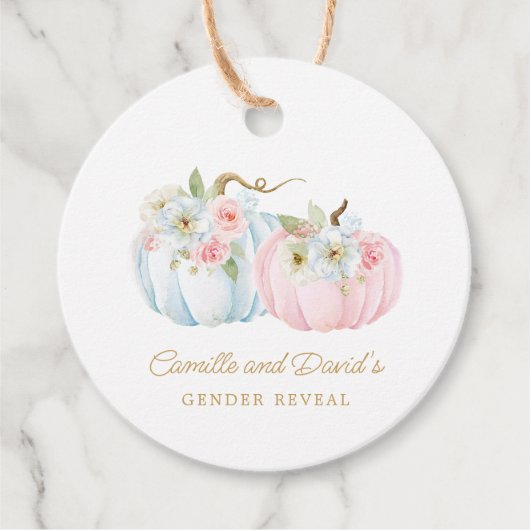 Herfst Gender onthulling pomkin Baby shower Bedankjes Labels (Voorkant)