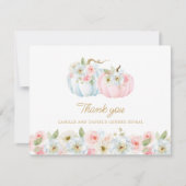 Herfst Gender onthulling pomkin Hartelijk dank Bedankkaart (Voorkant)