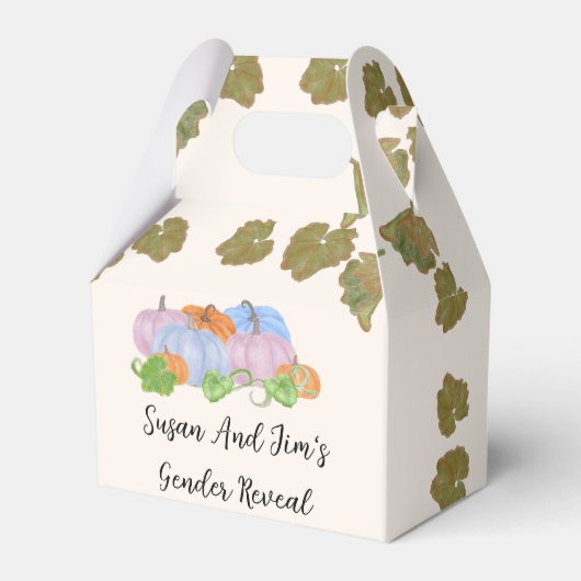 Herfst Gender Reveal Little Pumpkin Theme Bedankdoosjes (Voorkant Zijde)