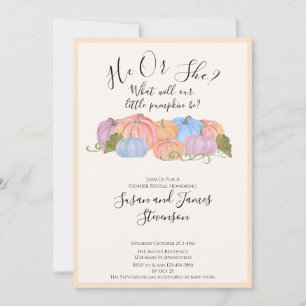 Herfst Gender Reveal Little Pumpkin Theme Invitati Kaart