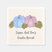 Herfst Gender Reveal Little Pumpkin Theme Napkins Servet (Voorkant)