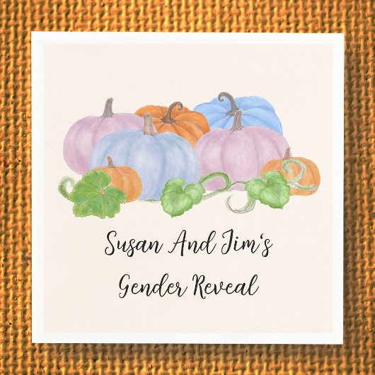 Herfst Gender Reveal Little Pumpkin Theme Napkins Servet