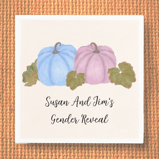Herfst Gender Reveal Little Pumpkin Theme Napkins Servet