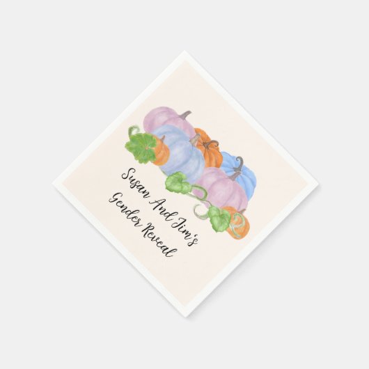 Herfst Gender Reveal Little Pumpkin Theme Napkins Servet (Hoek)