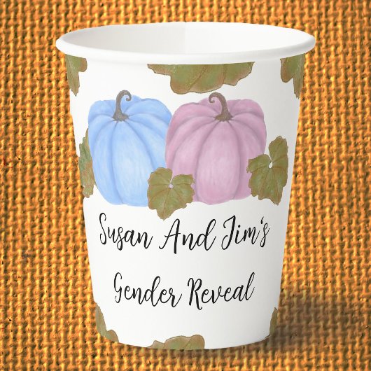 Herfst Gender Reveal Little Pumpkin Theme Papieren Bekers