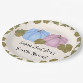 Herfst Gender Reveal Little Pumpkin Theme Papieren Bordje (Gekanteld)