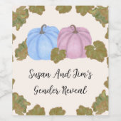 Herfst Gender Reveal Little Pumpkin Theme Wijn Etiket (Enkel label)