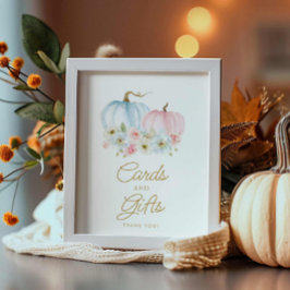 Herfst Genderkwesties onthullen Kaarten en cadeaut Poster