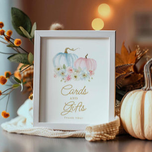 Herfst Genderkwesties onthullen Kaarten en cadeaut Poster