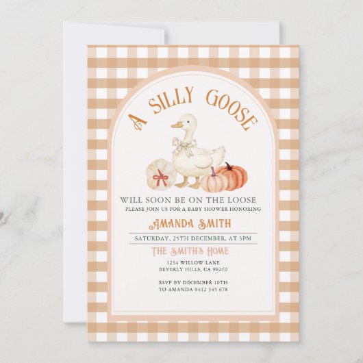 Herfst Genderneutraal Gekke Gans Baby shower Kaart (Voorkant)
