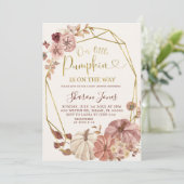 Herfst Geometric Boho Floral Pumpkin is onderweg Kaart (Staand voorkant)