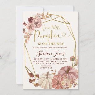 Herfst Geometric Boho Floral Pumpkin is onderweg Kaart
