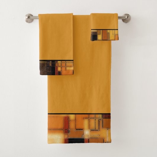 Herfst geometrische badhanddoekset bad handdoek (Insitu)