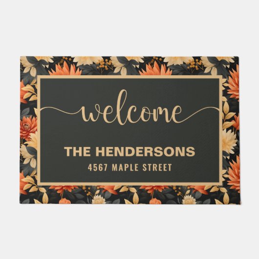 Herfst Gepersonaliseerde familienaam Welkom Deurmat (Voorkant)