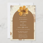 Herfst geperste bloem bruiloft kaart (Voorkant)