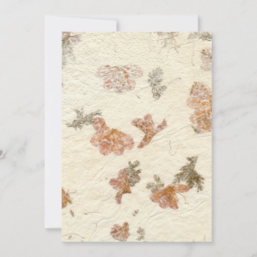 Herfst geperste bloem bruiloft kaart (Achterkant)