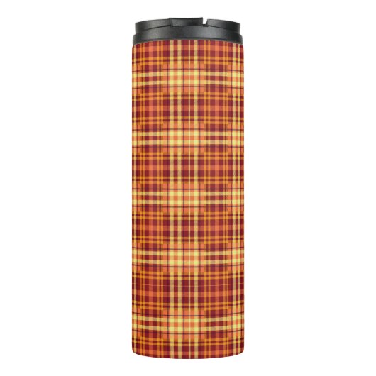 Herfst Geplaagd Weefsel Textuur Patroon-52627 Thermosbeker (Achterkant)