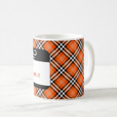 Herfst Geplakt Oranje Zwart wit Label Aangepaste n Koffiemok (Voorkant rechts)