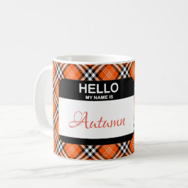 Herfst Geplakt Oranje Zwart wit Label Aangepaste n Koffiemok