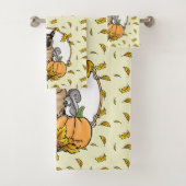 Herfst German Shepherd Dog (zwart-tan) Pumpkins Cu Bad Handdoek (Insitu)