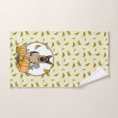 Herfst German Shepherd Dog (zwart-tan) Pumpkins Cu Bad Handdoek (Handdoek)
