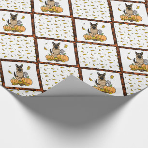 Herfst German Shepherd Dog (zwart-tan) Pumpkins Cu Cadeaupapier