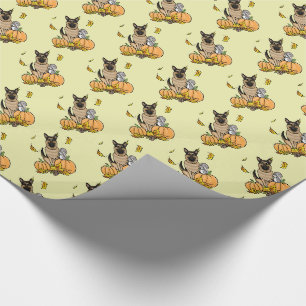 Herfst German Shepherd Dog (zwart-tan) Pumpkins Cu Cadeaupapier