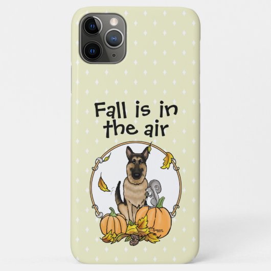 Herfst German Shepherd Dog (zwart-tan) Pumpkins Cu Case-Mate iPhone Case (Achterkant)