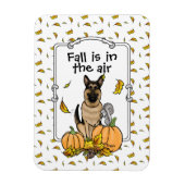 Herfst German Shepherd Dog (zwart-tan) Pumpkins Cu Magneet (Verticaal)