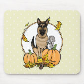 Herfst German Shepherd Dog (zwart-tan) Pumpkins Cu Muismat (Voorkant)