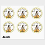 Herfst German Shepherd Dog (zwart-tan) Pumpkins Cu Ronde Sticker (Vel)